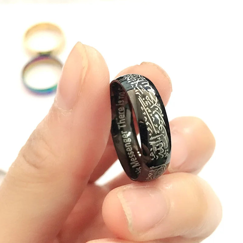 2025 Retro Titanium Steel 6mm/8mm Laser Engraved Ring Unisex Valentine Gift Size 6-13