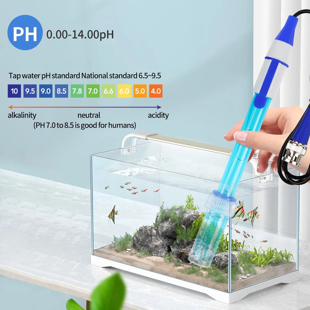 PH Electrode Probe BNC Connector ORP Replacement Sensor IP65 Glass Composite for Lab Aquarium