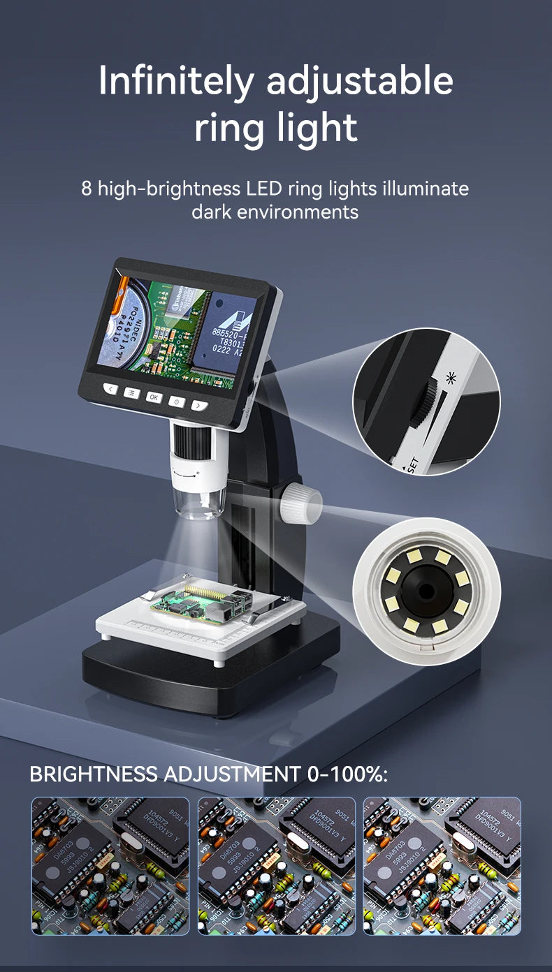 CowLost | product_id-1080p-4-3-lcd-digital-microscope-1000x-magnification-with-adjustable-carrier-table-for-pcb-repair-and-welding |13