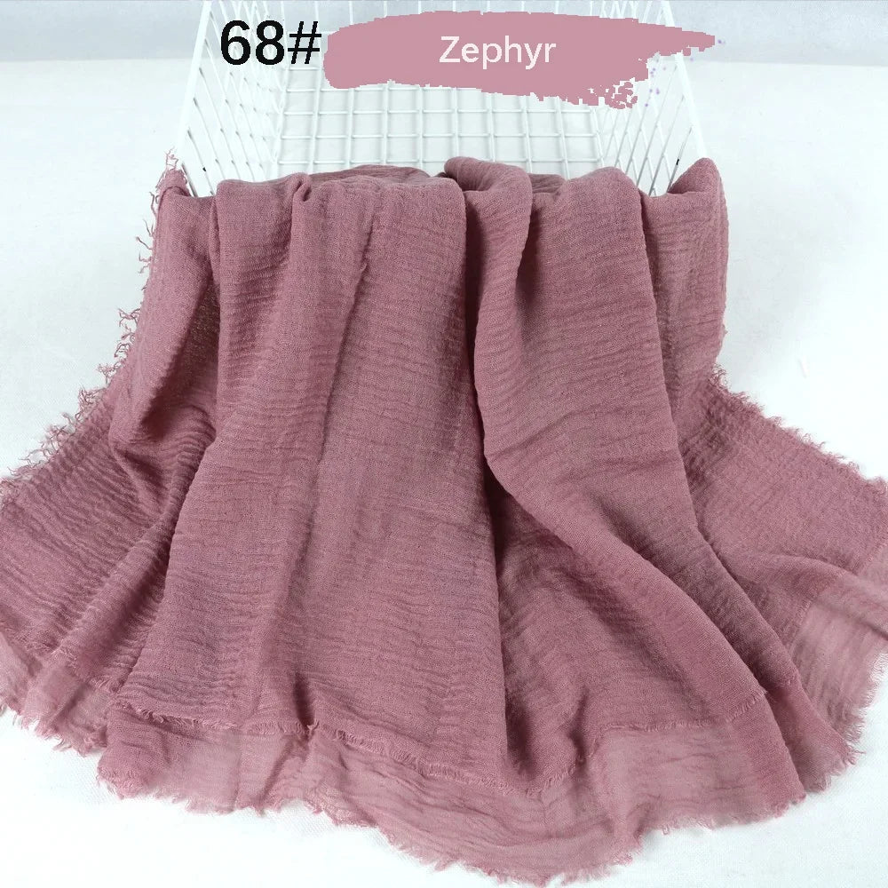 180X90CM Muslim Women Crinkle Hijab Soft Cotton Scarf