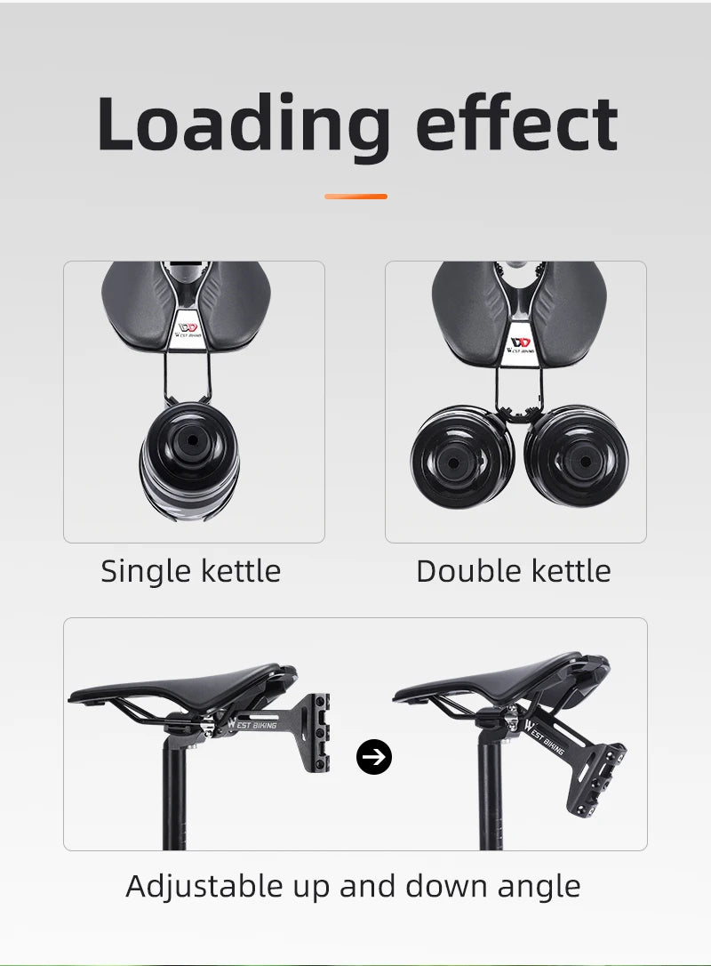 CowLost | west-biking-water-bottle-cage-extension-bracket-bike-saddle-rear-bottle-cage-adapter-seatpost-universal-bicycle-bottle-holder |22