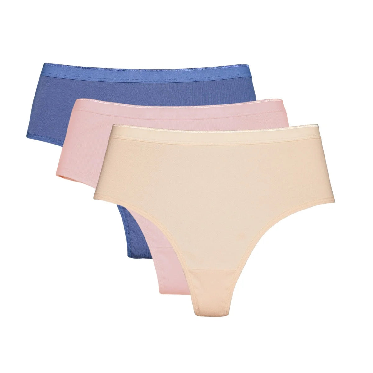 CowLost | product_id-3pcs-women-s-high-rise-cotton-g-string-thong-panties-solid-color-breathable |15