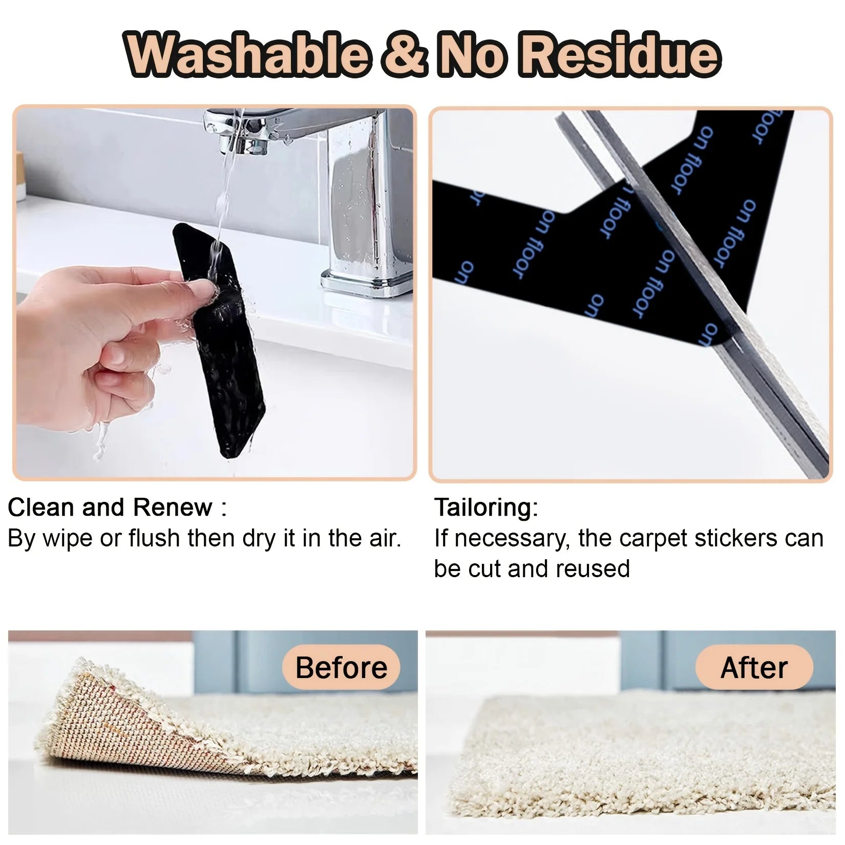 CowLost | 4-8pcs-rug-grippers-for-area-rugs-non-slip |10