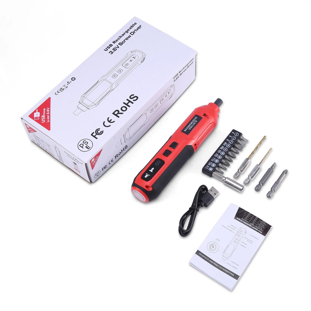 ORIA 3.6V Cordless Rechargeable Precision Electric Screwdriver Kit for DIY Home Use