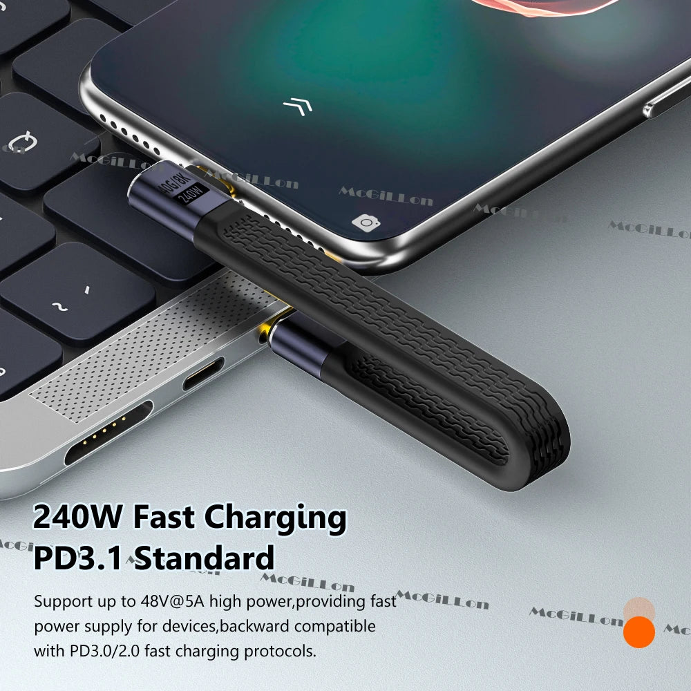 CowLost | product_id-pd240w-5a-fast-charging-type-c-to-type-c-elbow-cable-for-huawei-xiaomi-samsung-s21-s20-thunderbolt-3-data-transfer |2