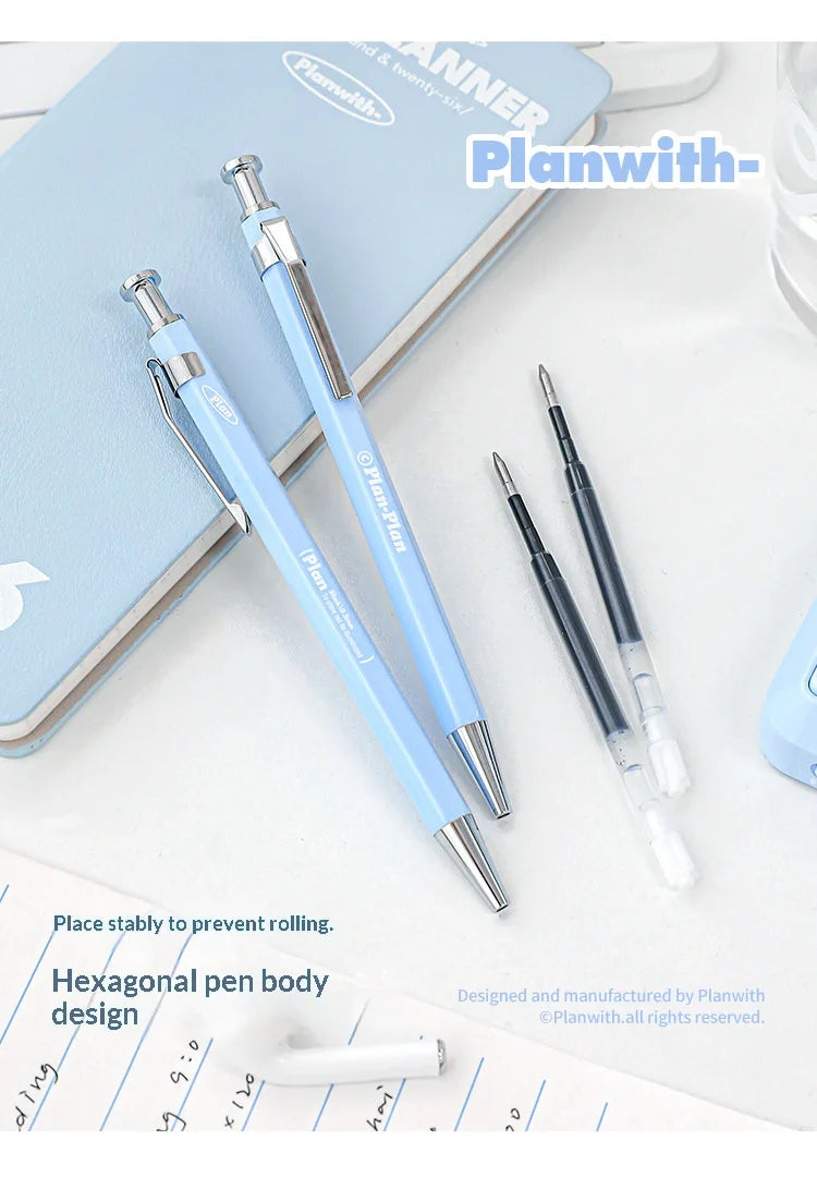 CowLost | product_id-planwith-hexagonal-metal-gel-pen-0-5mm-black-ink-retractable-anti-roll-comfortable-grip |11