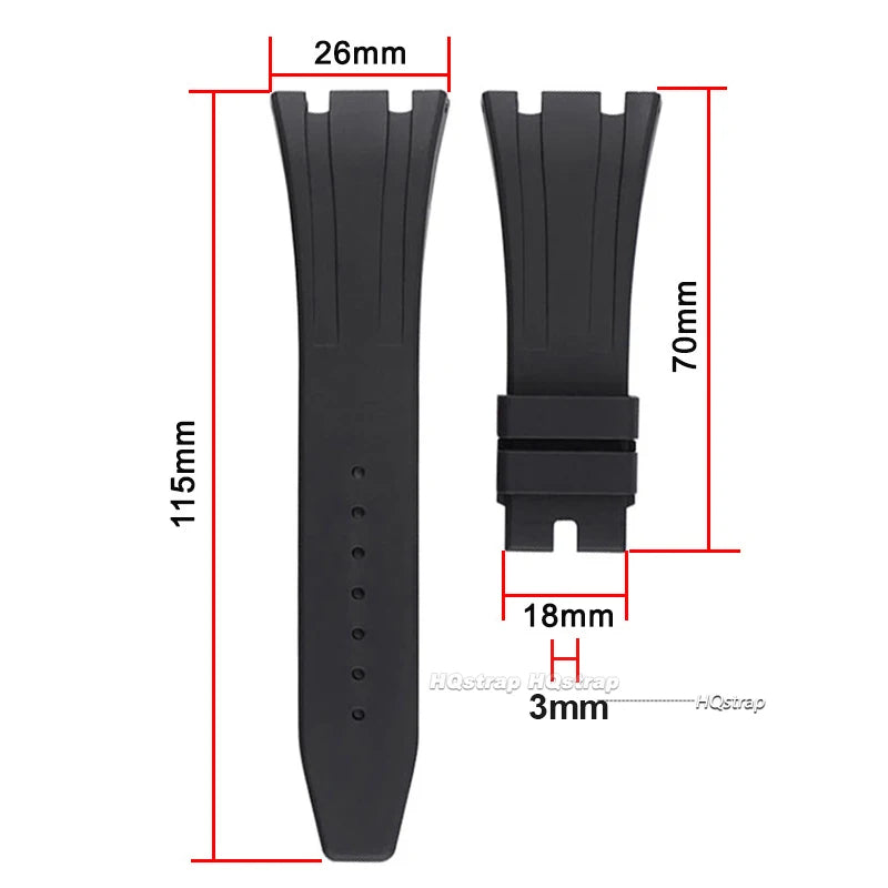 CowLost | product_id-26-27mm-waterproof-soft-silicone-strap-with-link-pin-for-ap-royal-oak-ga2100-ga-2110-replacement-watchband |7