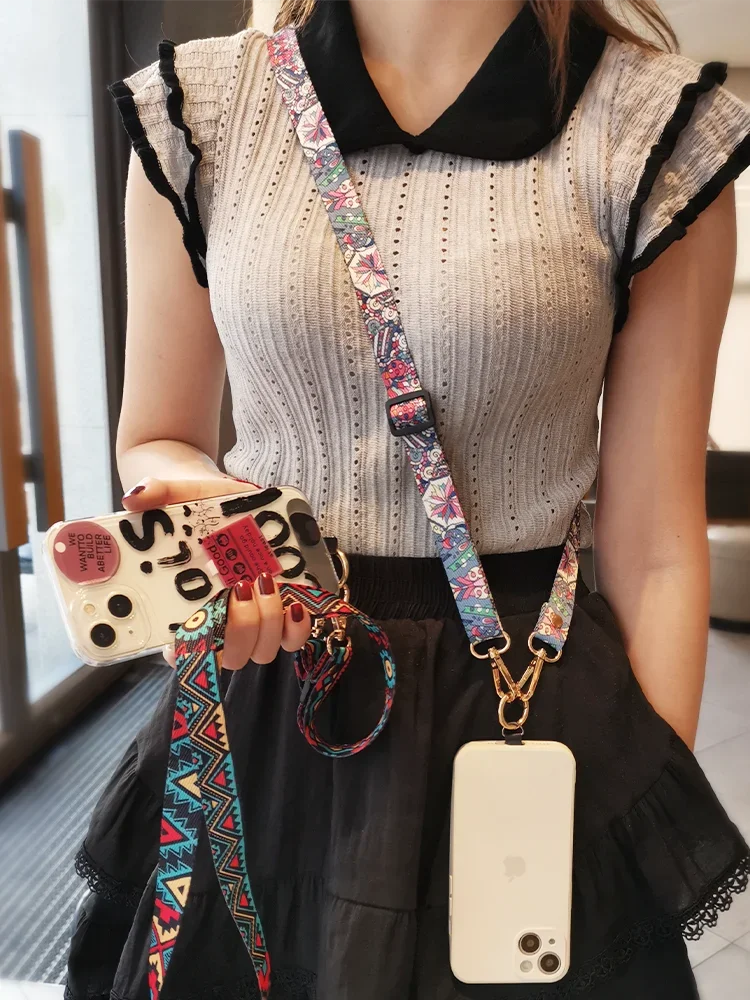 CowLost | uncategorized-adjustable-graffiti-pattern-long-crossbody-phone-lanyard |7