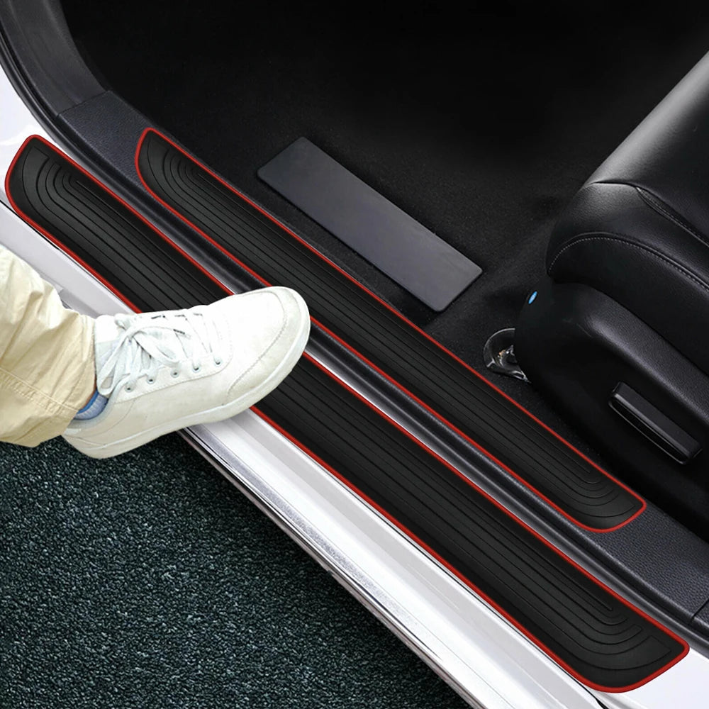 CowLost | product_id-4pcs-universal-rubber-car-door-sill-scuff-guards-anti-scratch-protectors |9