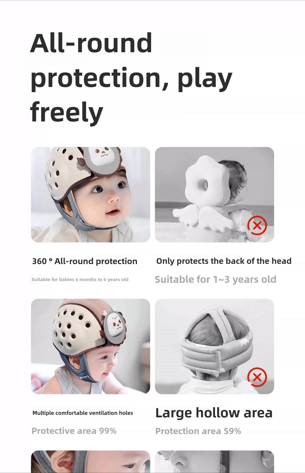 CowLost | imbaby-baby-hat-collision-helmet-anti-fall-artifact-adjustable-protective-headgear |7