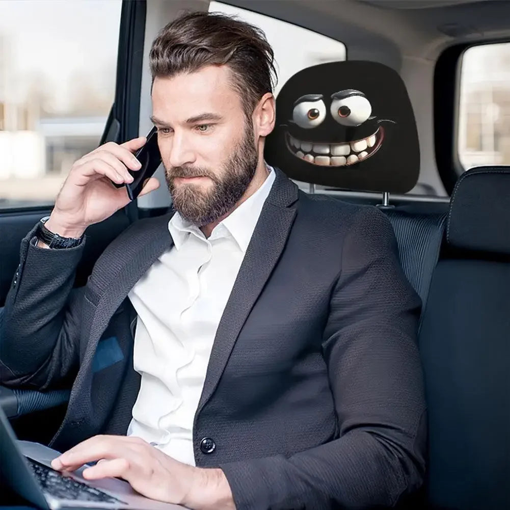 CowLost | car-seat-covers-product_id-2pcs-smiley-face-car-pillowcases-soft-washable-headrest-cushion-covers-polyester |12