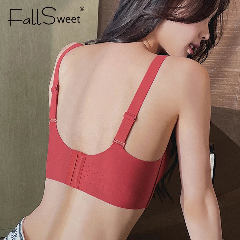 CowLost | fallsweet-plus-size-push-up-bra-for-women-seamless-bras-comfort-underwire-bralette-thin-cup-brassiere-bras-sexy-lingeries-femme |2