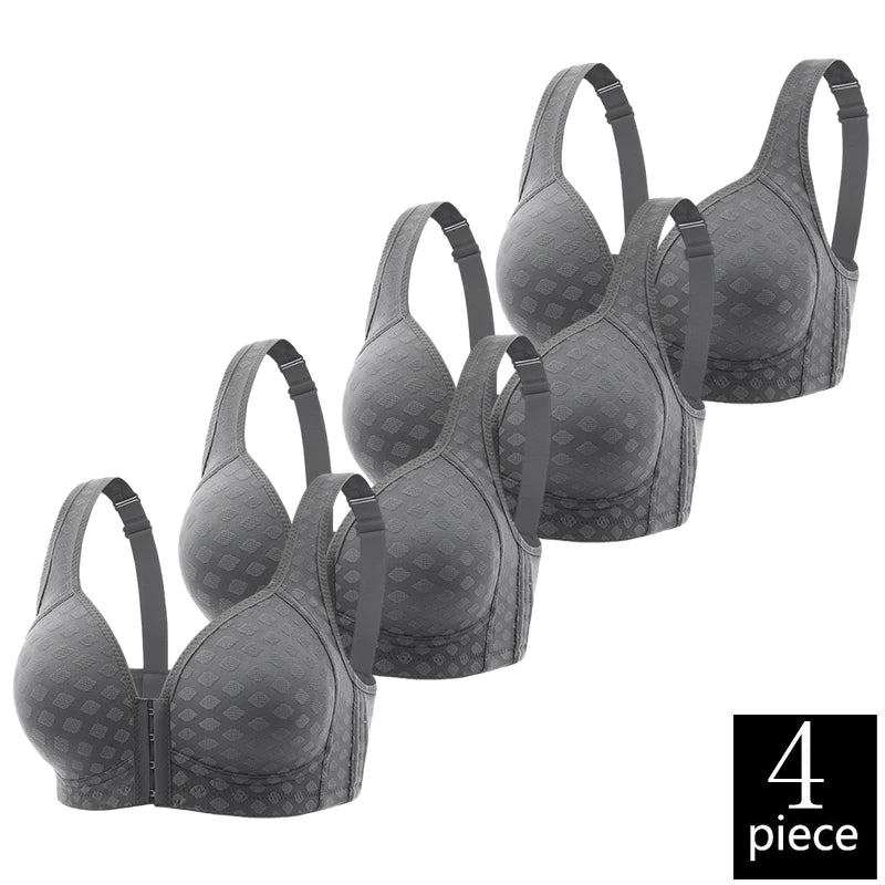 CowLost | product_id-fallsweet-4pcs-plus-size-seamless-wireless-front-closure-push-up-bras-for-women |10