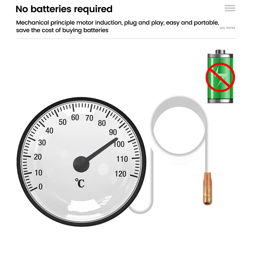 Expansion Thermometer with 1.2m Probe -40~40℃/0~120℃ Embedded for Cold Chain & Hot Spring Use