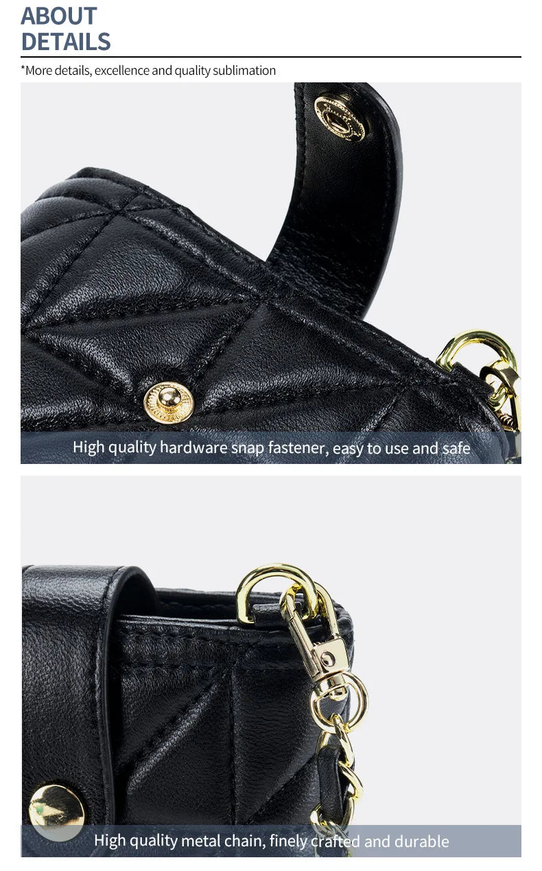 CowLost | uncategorized-genuine-sheepskin-leather-women-crossbody-bag-with-chain-strap |19