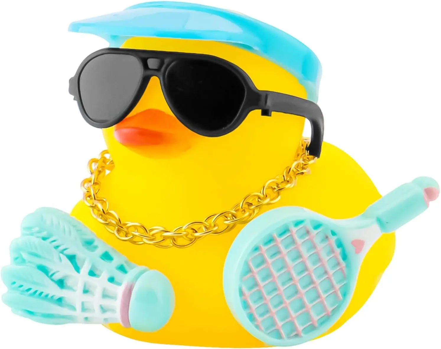 CowLost | product_id-rubber-duck-car-dashboard-ornament-with-badminton-car-accessory |9
