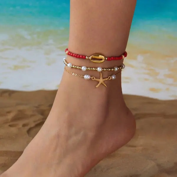 CowLost | elegant-daisy-flower-anklets-for-women-bohemian-blue-turkish-eyes-elephant-metal-chain-ankle-bracelet-summer-beach-foot-jewelry |18