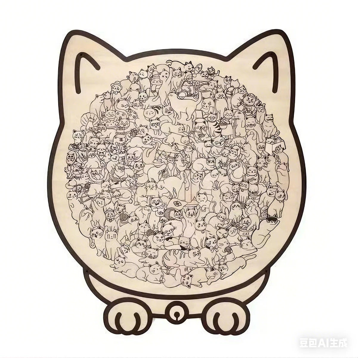 CowLost | product_id-colored-cat-wooden-jigsaw-puzzle-unique-animal-shape-creative-gift |22