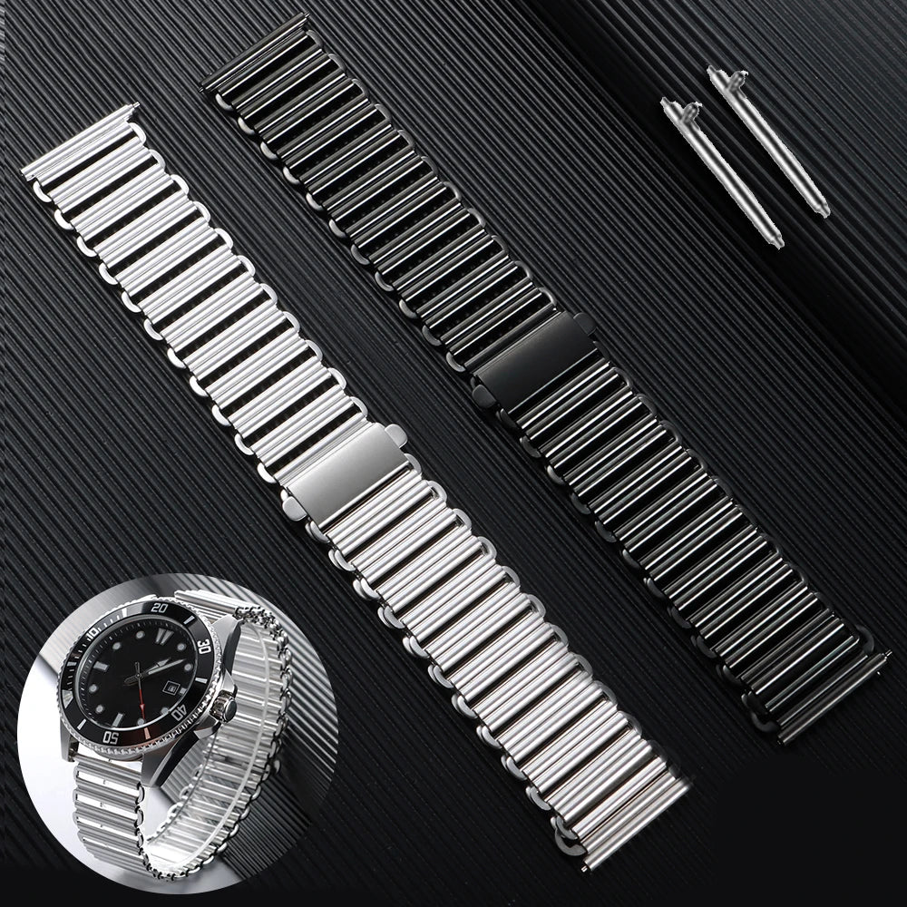 CowLost | high-quality-metal-watch-band-for-bonklip-18-20-22mm-stainless-steel-watch-strap-universal-belt-vintage-quick-release-bracelet |1