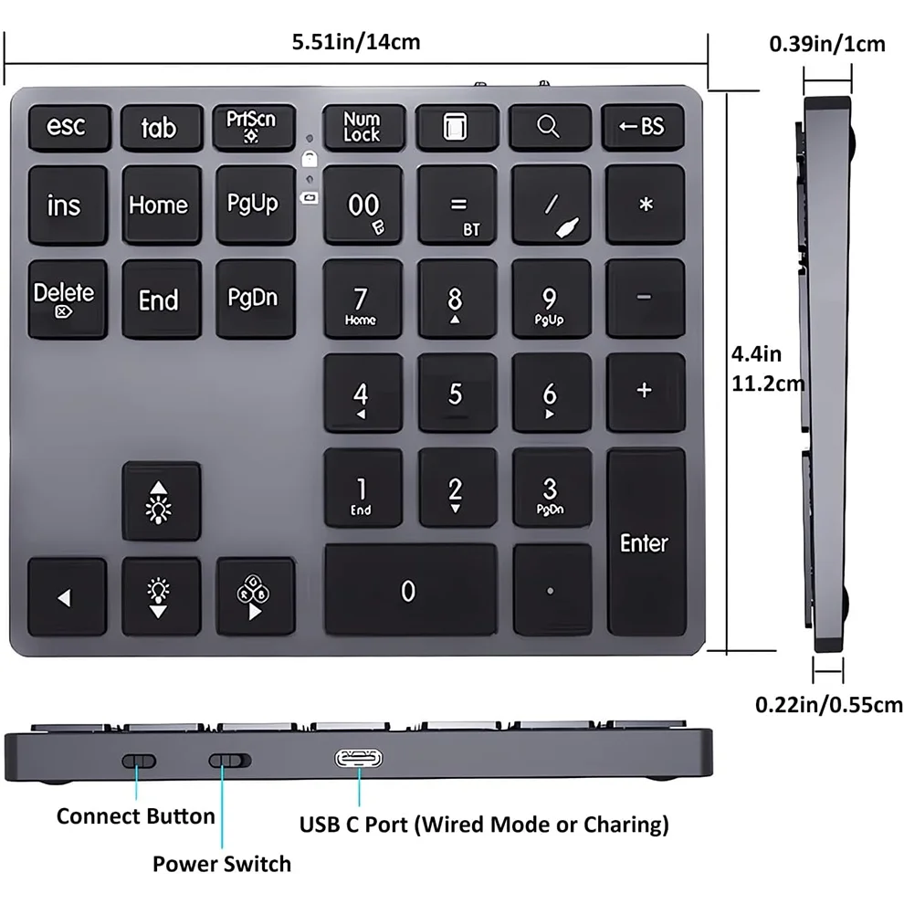 CowLost | product_id-joma-tri-mode-35-key-aluminum-numpad-with-7-color-led-backlight-bt5-0-2-4g-wireless-usb-rechargeable |8