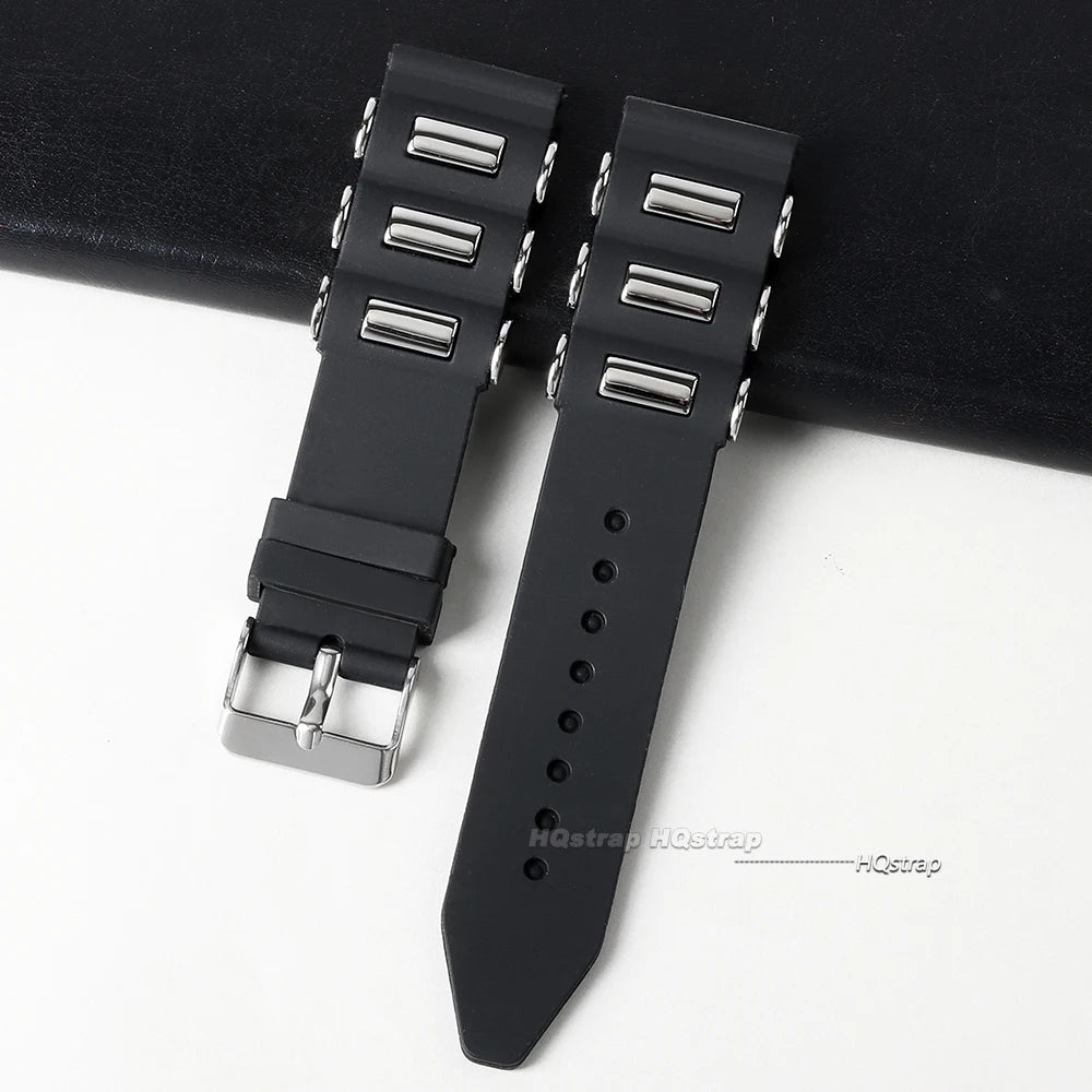 CowLost | product_id-waterproof-silicone-watchband-22-24-26mm-black-metal-buckle-replacement-strap-for-seiko-huawei |8