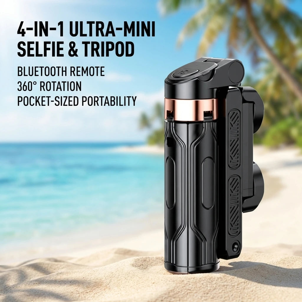 CowLost | super-mini-portable-selfie-stick-with-bluetooth-remote-versatile-integrated-design-phone-holder-for-live-broadcasts |3