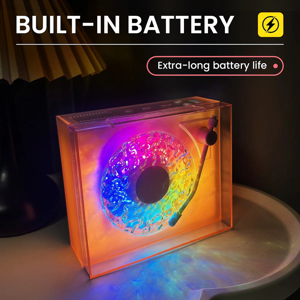 Water Ripple Bluetooth Speaker with Night Light and Three Playback Modes for Bedroom