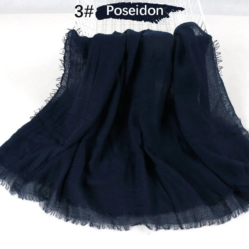180X90CM Muslim Women Crinkle Hijab Soft Cotton Scarf