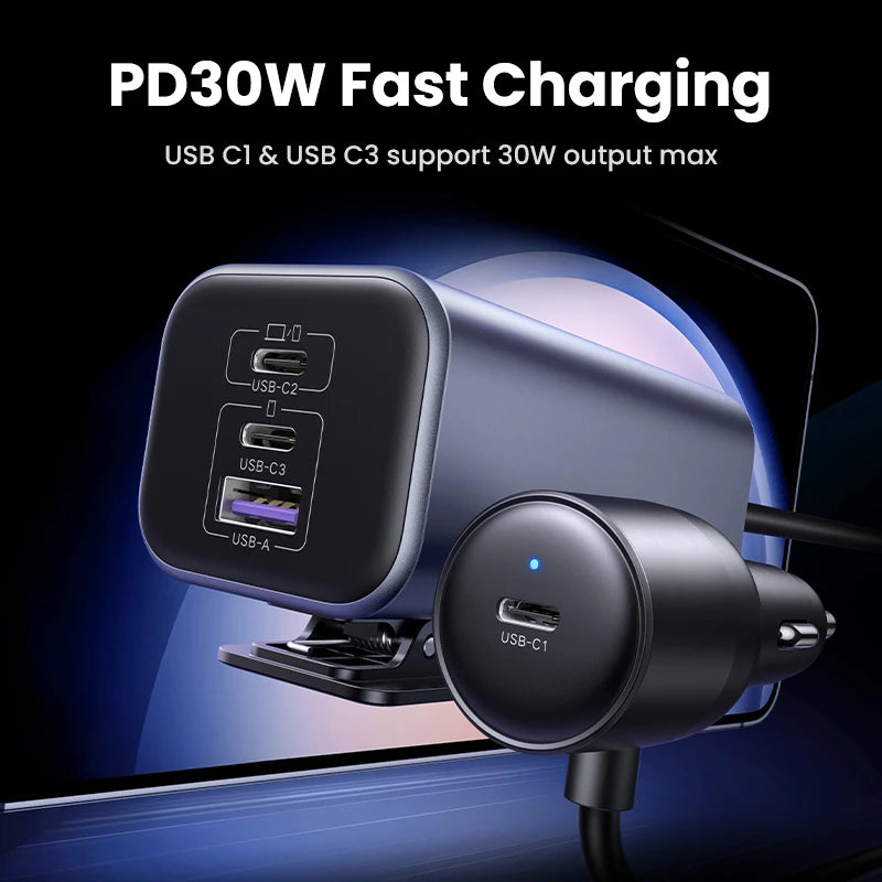CowLost | ugreen-car-charger-150w-fast-charge-extender-4-usb-devices |3