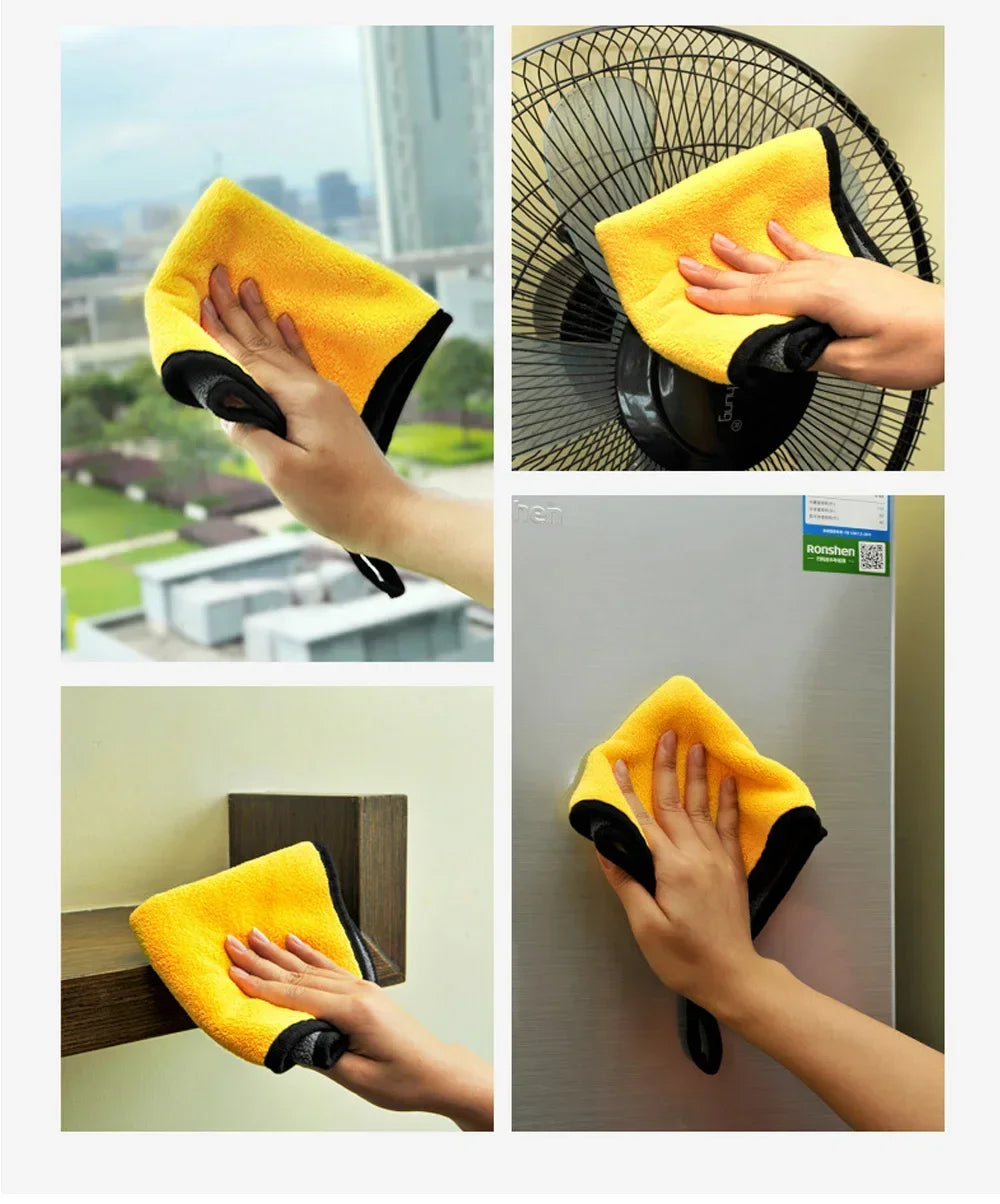 CowLost | shop-towels-general-purpose-cleaning-cloths-product_id-car-wash-absorbent-microfiber-cleaning-towels-thickened-yellow-30-40-60cm |8