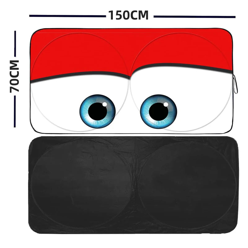 150*70CM Cartoon Eye Car Sunshade Front Window Cover UV Protection