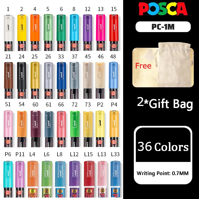 CowLost | product_id-uni-posca-paint-marker-pens-set-pc-1m-pc-3m-pc-5m-pc-8k-pc-17k-16-colors-art-markers-for-graffiti-drawing |21