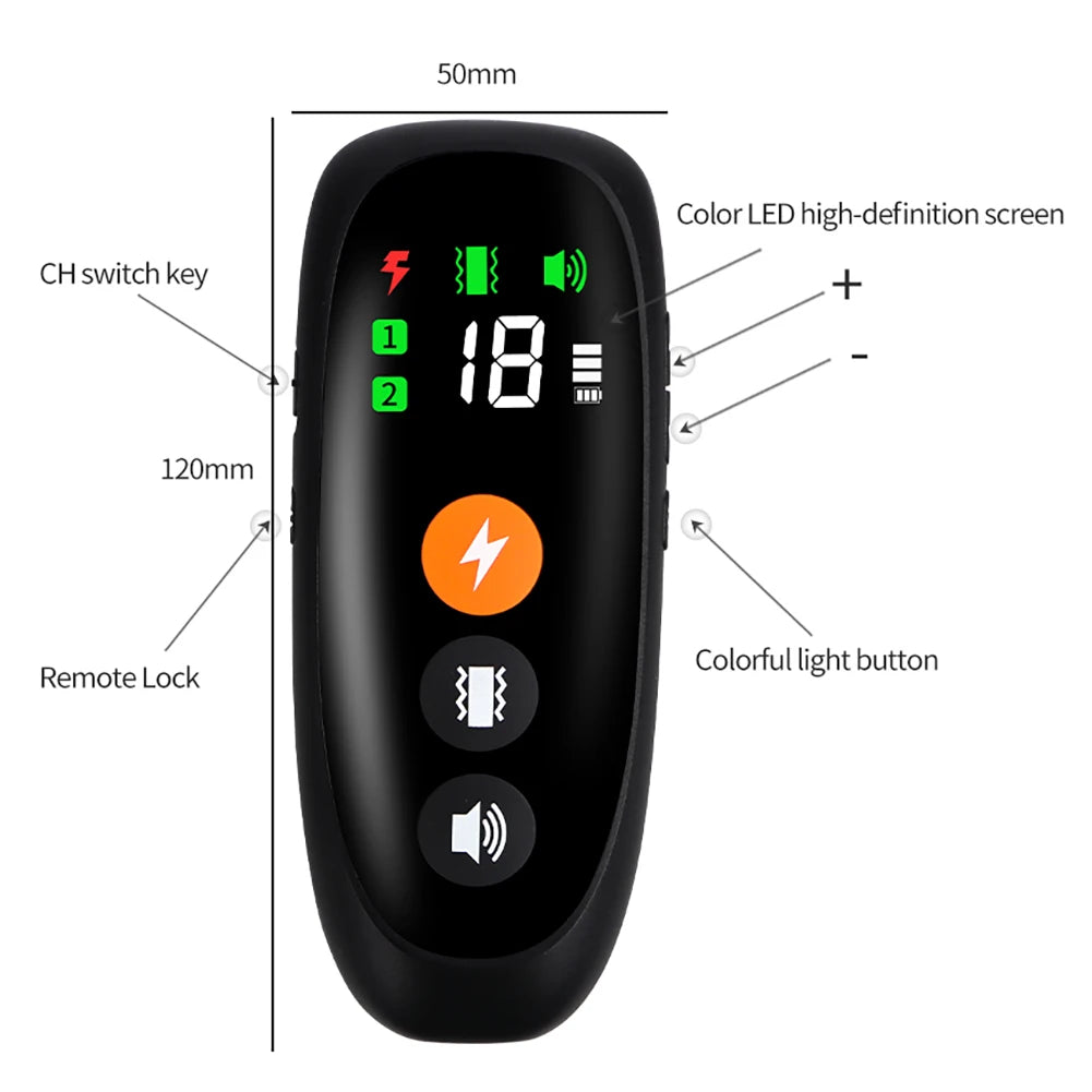 Anti Bark Dog Training Collar 800m Remote Waterproof Rechargeable Electric Shocker