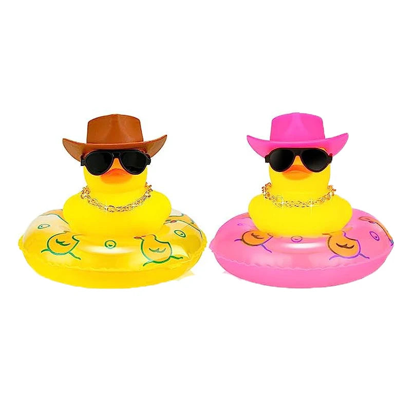CowLost | 2-set-car-duck-mini-car-dashboard-yellow-rubber-duckies-toy-jeep-duck-party-favor-car-decoration-table-ornament-car-accessory |21