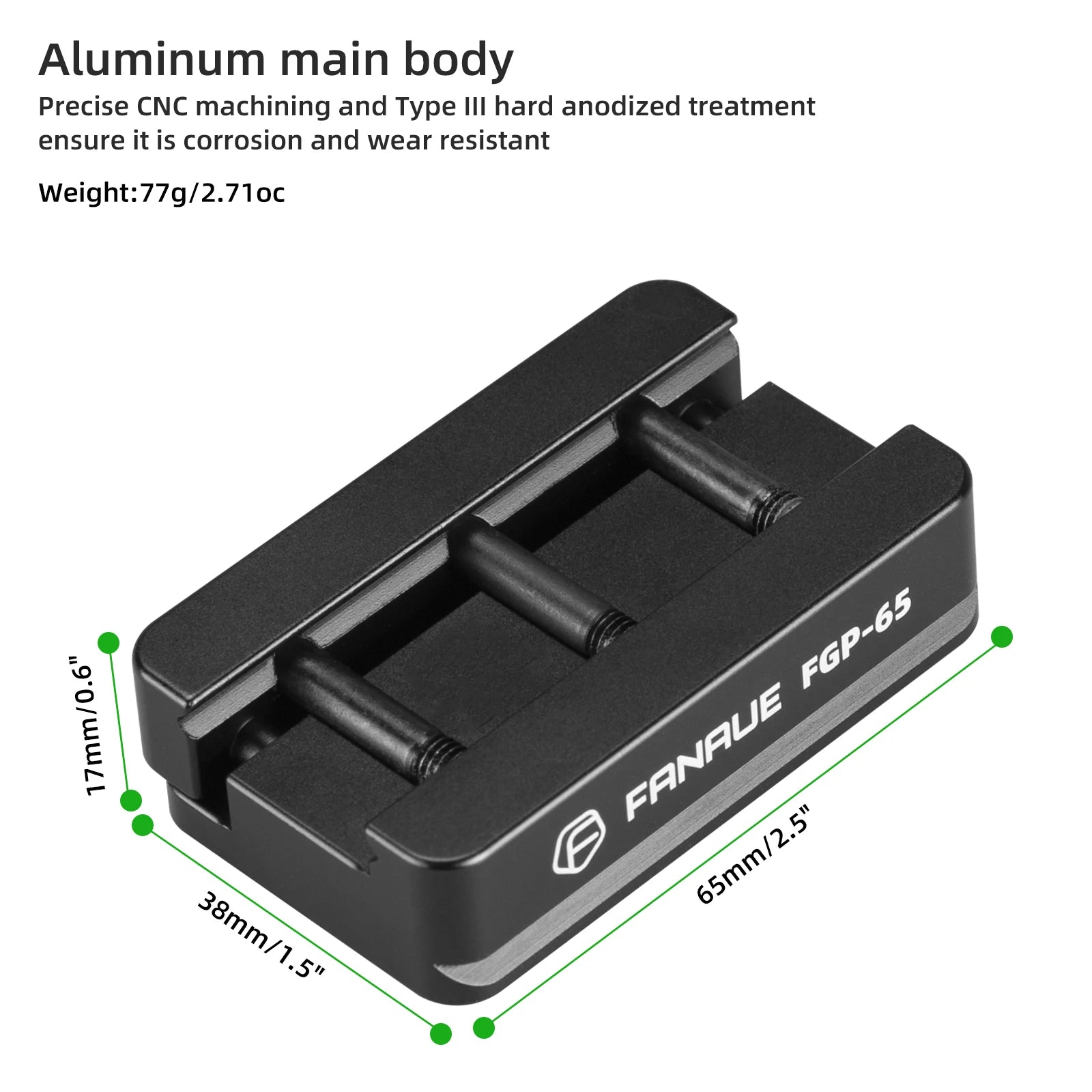 CowLost | product_id-fanaue-cnc-aluminum-picatinny-rail-plate-with-anti-slip-arca-swiss-tripod-adapter |2