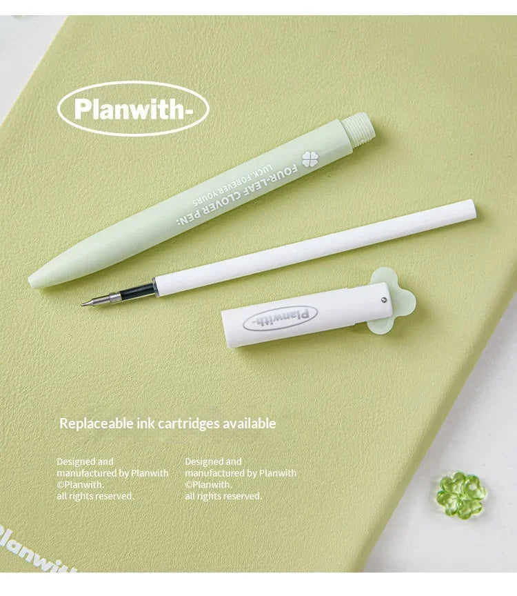 CowLost | product_id-planwith-lucky-clover-0-5mm-carbon-black-gel-pen-no-smudge-smooth-writing-rotary-twist |18