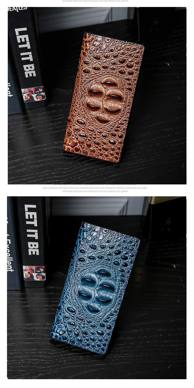 CowLost | men-wallets-business-long-crocodile-genuine-leather |12
