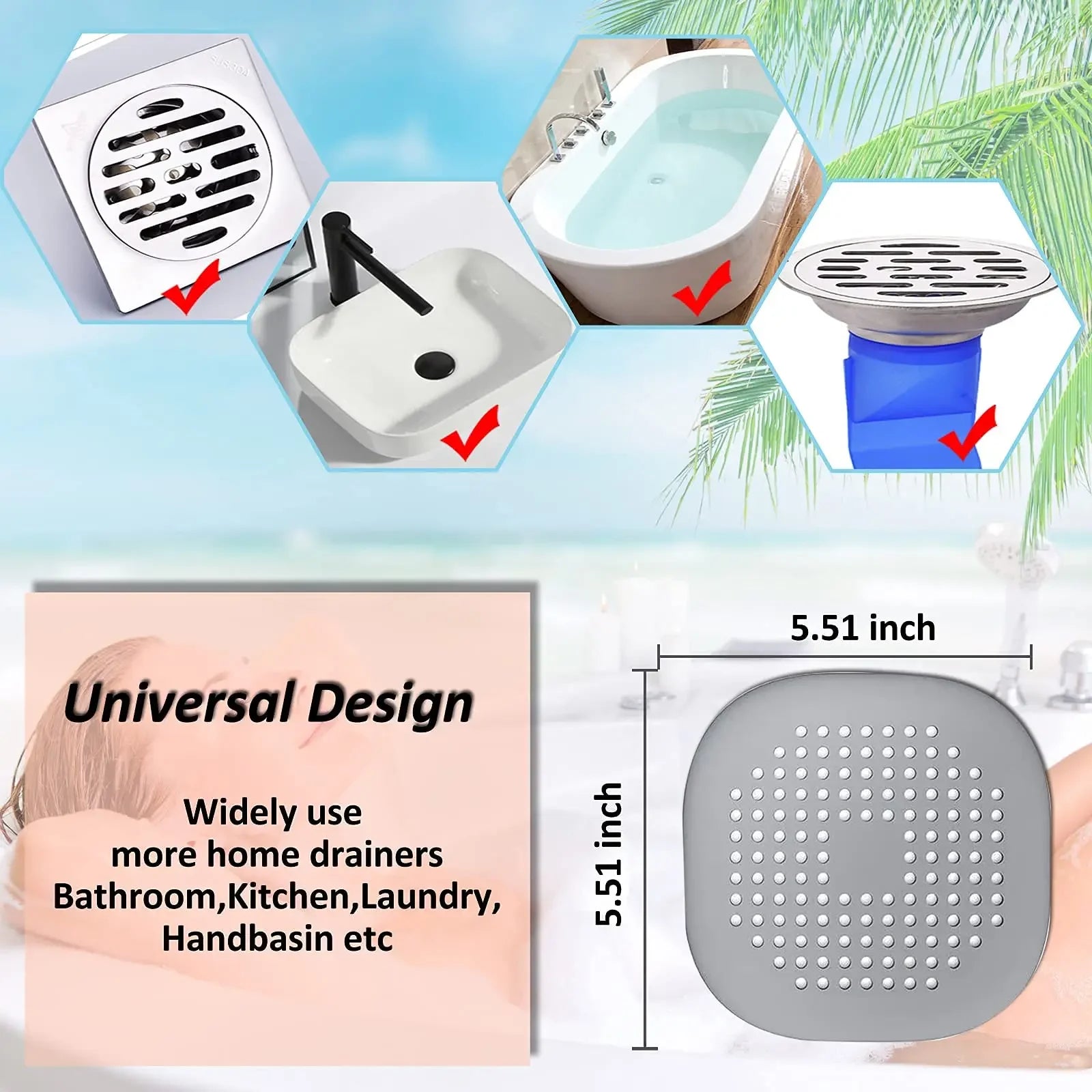 CowLost | product_id-silicone-drain-stopper-hair-catcher-sink-strainer-for-kitchen-bathroom |5