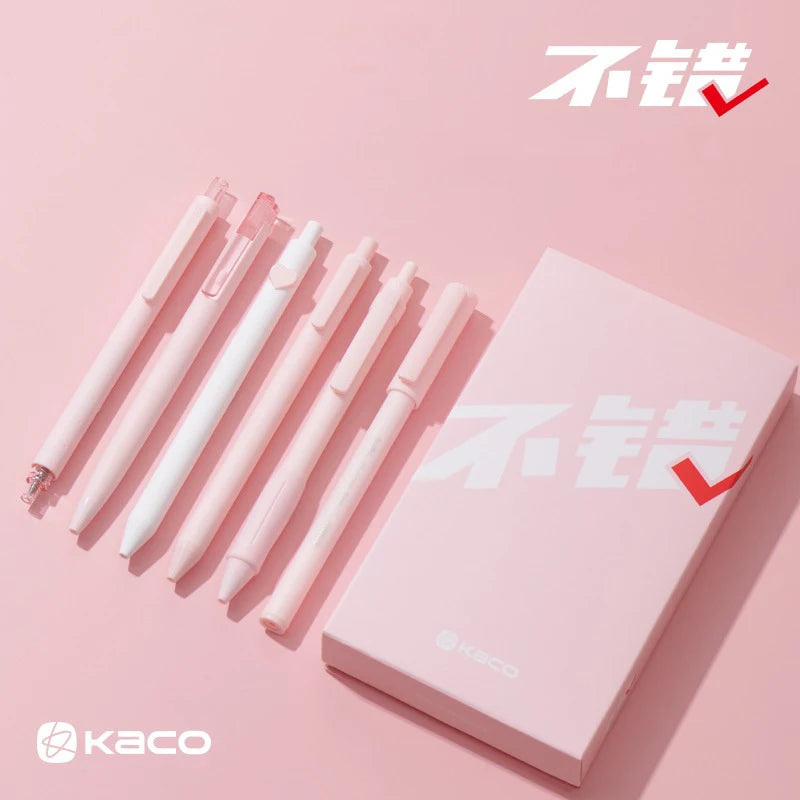 CowLost | product_id-6pcs-kaco-good-gel-pen-set-0-5mm-black-ink-press-high-capacity-for-students |2