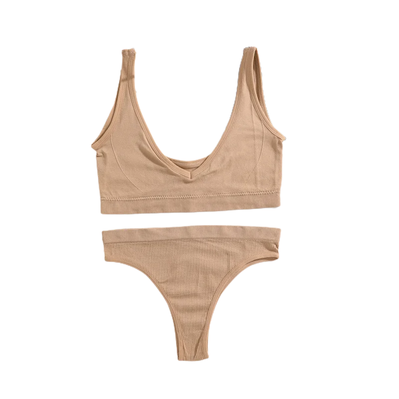 CowLost | product_id-seamless-women-s-lingerie-set-small-cup-push-up-bra-low-waist-ribbed-v-neck-thong |11