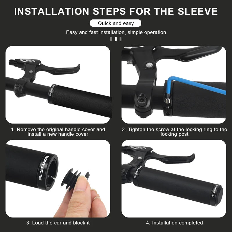 CowLost | riderace-bicycle-grips-lock-on-mountain-bike-handle-bar-cover-ergonomic-brown-shockproof-tpr-rubber-mtb-cycling-handlebar-grips |12