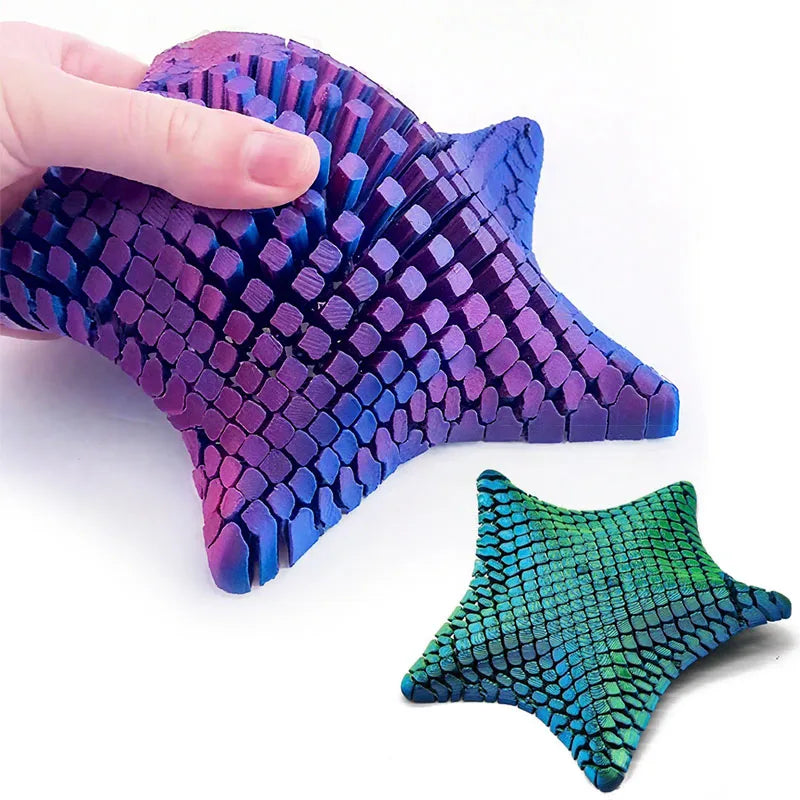 3D Printed Articulated Starfish Fidget Stress Relief Toy with Movable Joints