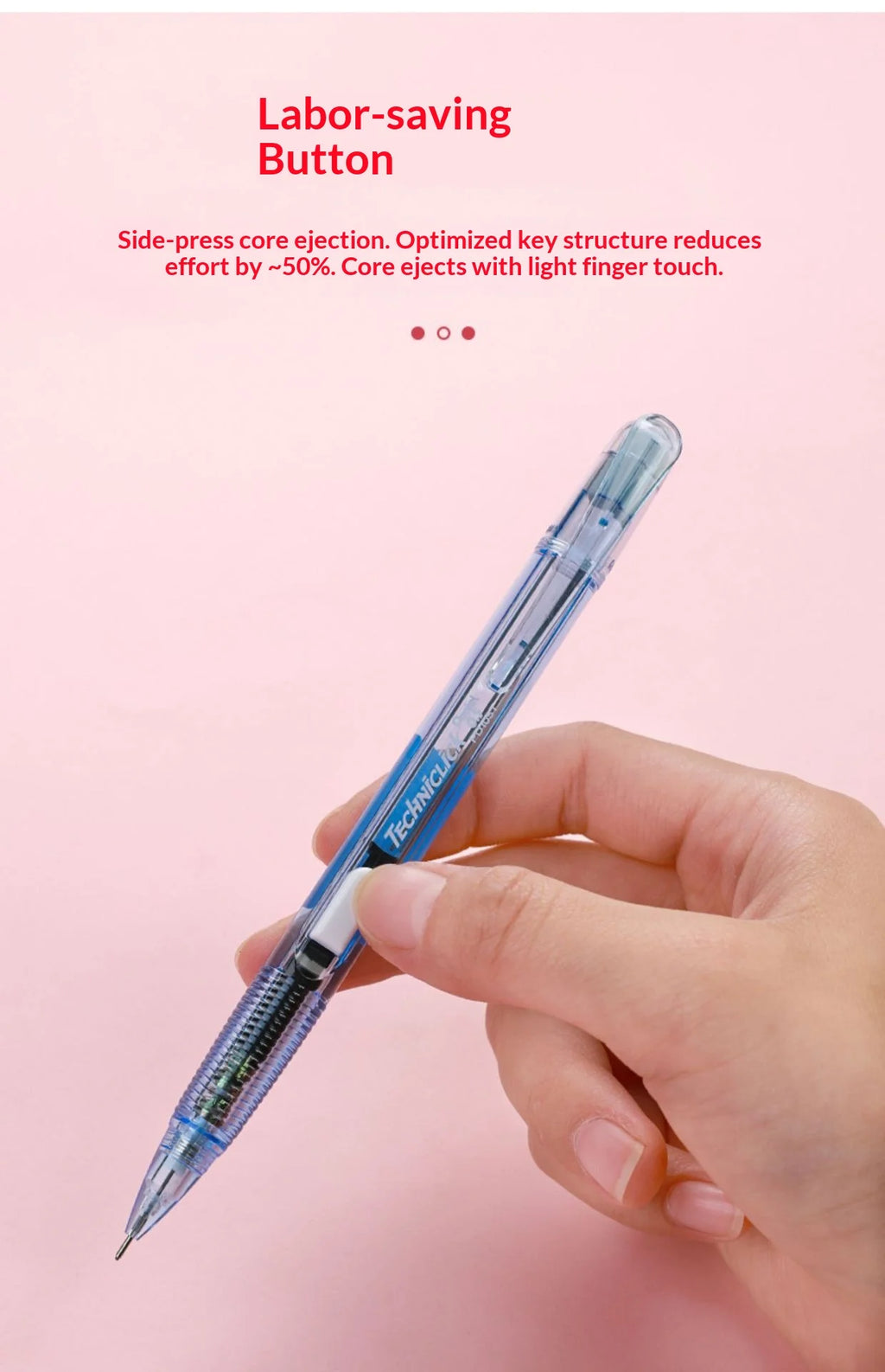 CowLost | product_id-pentel-pd105t-0-5mm-mechanical-pencil-break-resistant-lead-color-blocked-transparent-side-smooth-writing |11