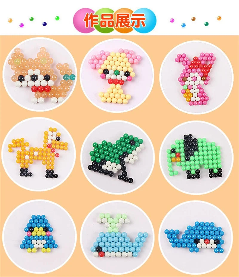 30 Color DIY Crystal Puzzle Beads Water Spray Ball 3D Magic Toy for Children