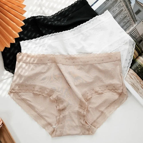 CowLost | 1pc-low-rise-briefs-women-panties-ice-silk-underwear-solid-color-breathable-panty-female-underpants-sexy-lingerie-m-xl |1