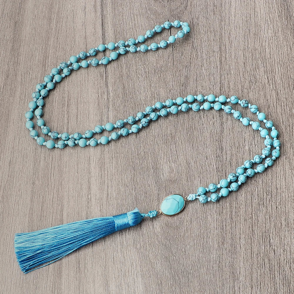 CowLost | handbags-natural-blue-pine-stone-108-beaded-mala-necklace |10