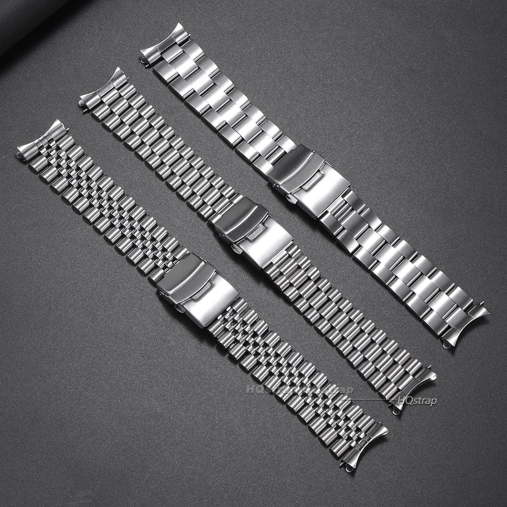 CowLost | luxury-solid-stainless-steel-band-for-seiko-skx007-skx009-curved-end-bracelet-for-jubilee-for-oyster-men-business-watch-strap |2