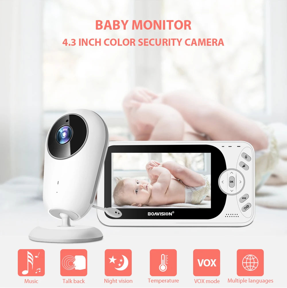 CowLost | 4-3-inch-wireless-video-baby-monitor-sitter-portable-baby-nanny-ir-led-night-vision-intercom-surveillance-security-camera-vb608 |7