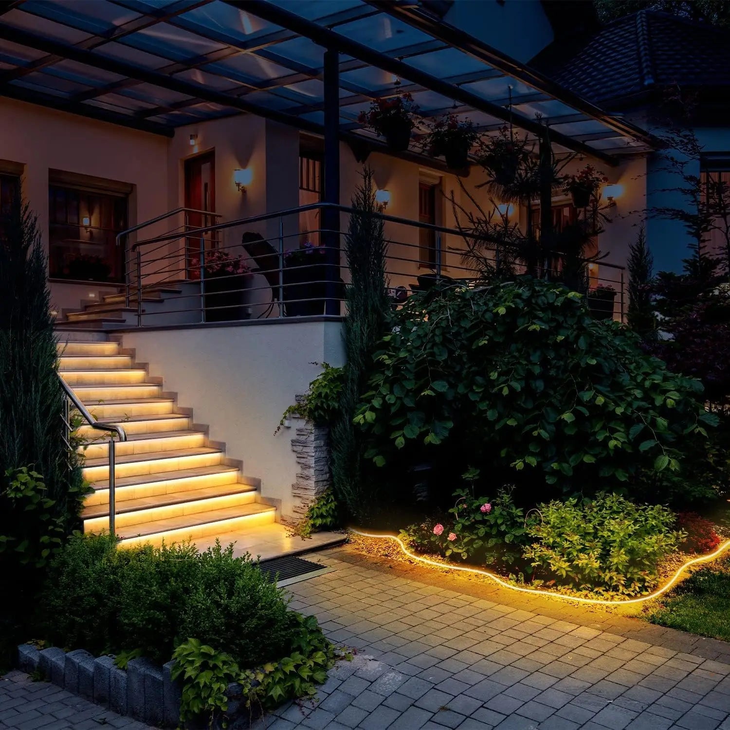10M Warm White Neon LED Strip 120 LEDs/m IP65 Waterproof Cuttable for Indoor Outdoor Decor