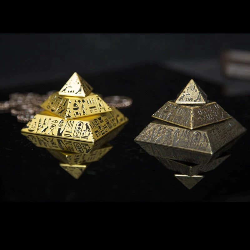 CowLost | pyramid-fingertip-gyroscope-desktop-toy-ancient-egyptian-metal-retro-anti-anxiety-fidget-spinner-for-kids-children-adutls-gifts |3